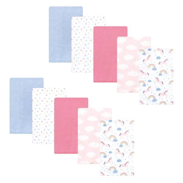 slide 1 of 1, Hudson Baby Infant Girl Cotton Flannel Burp Cloths, Unicorns Rainbows 10 Pack, One Size - Unicorns Rainbows 10 Pack - One Size One Size - Unicorns Rainbows 10 Pack