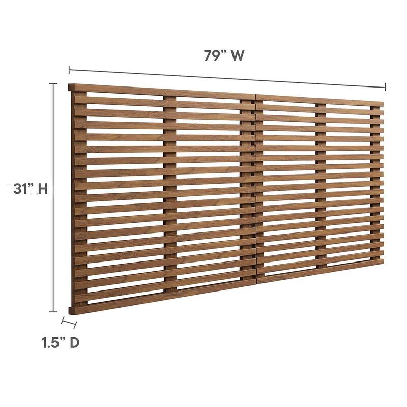 Vidalia Mid-century Modern Walnut Wooden Floating King Size Headboard