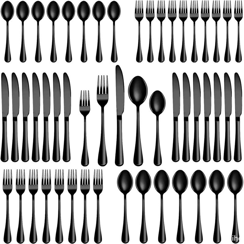 60 Pcs Silverware Set - 9.84*6.34*2inch - Black