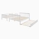 preview thumbnail 2 of 28, Twin Over Full Size Wood Bunk Bed with Twin size Trundle, Stairway, Storage and Guard Rail