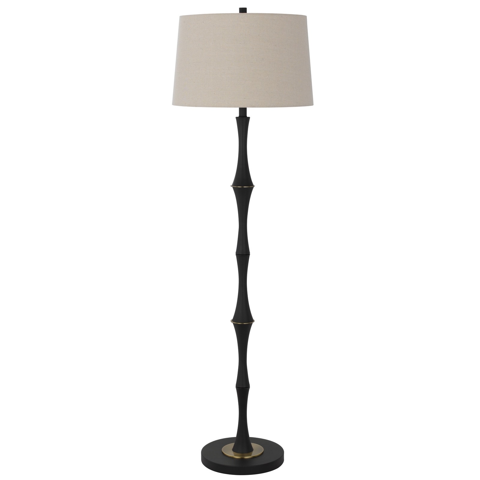 150W 3 way Cohoes metal floor lamp with hardback linen shade - One Size