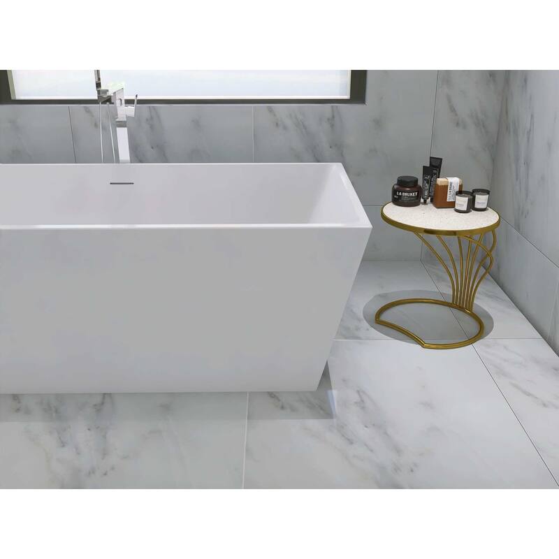 Timothy Soaking Rectangular Bathtub in Glossy White