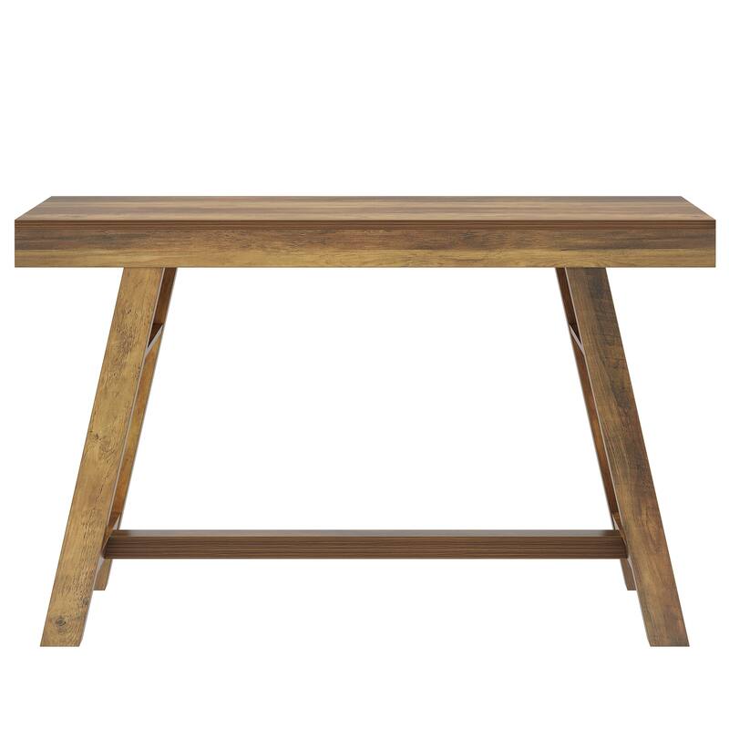 55'' Bar Table Rectangular Home Bar Unit with Stable Trestle Legs
