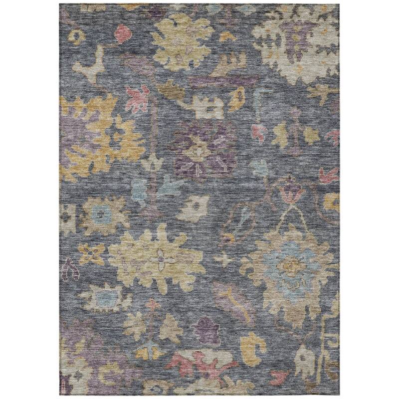 HomeRoots Floral Traditional Rectangle Outdoor Rug