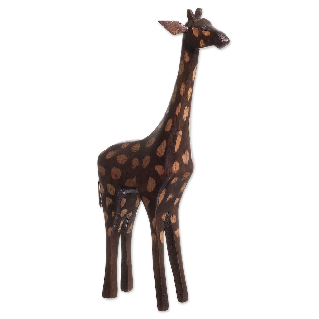 Novica Handmade Charming Giraffe Wood Sculpture