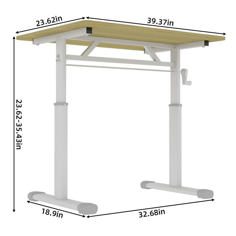 GDFStudio - 39.37"W Ergonomic Adjustable Computer Desk
