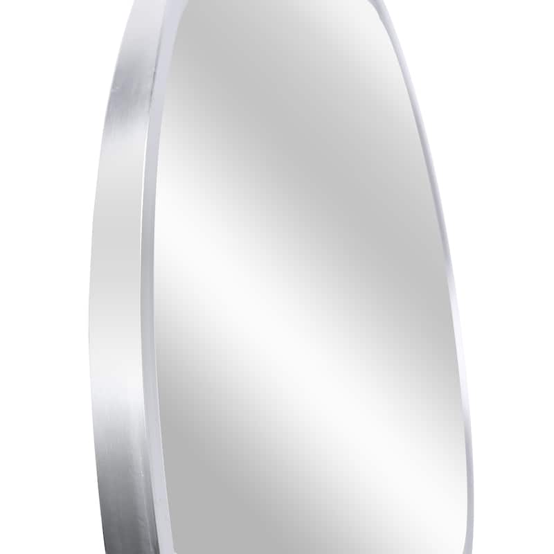 GDFStudio - Verano Modern Round Bathroom Vanity Decorative Mirror with Expansive Reflective Depth & Metal Frame