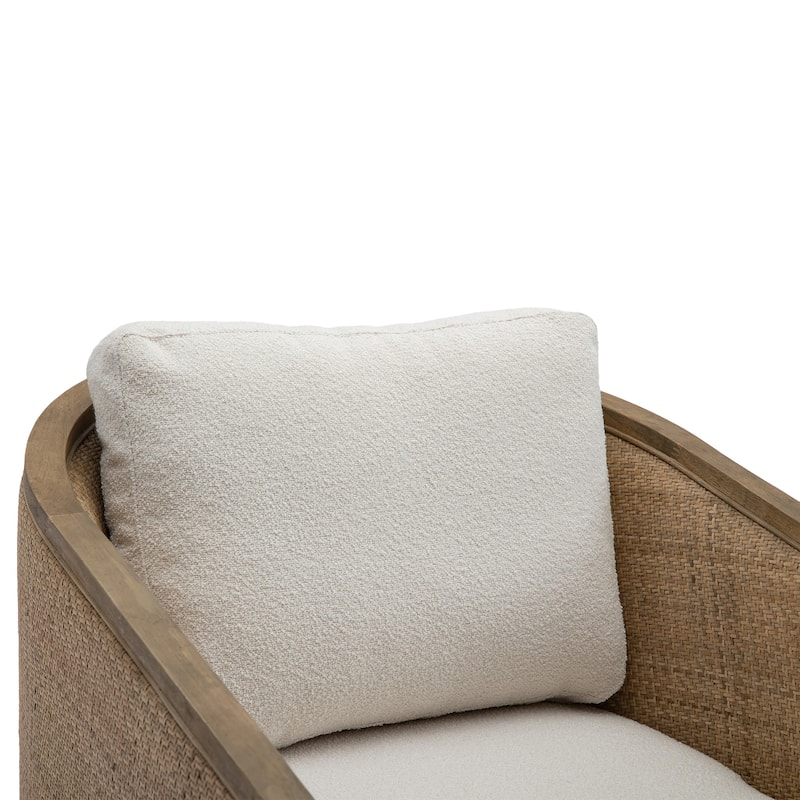 Comfy Round Barrel Sofa Chair for Living Room