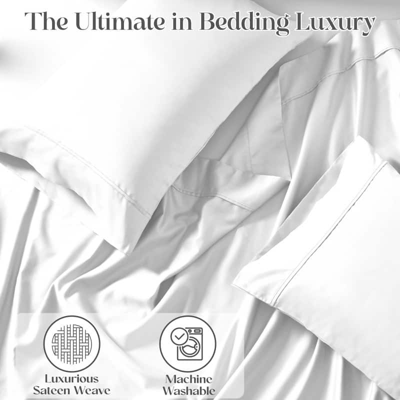 Superior Cotton Blend 1400-1500 Thread Count Solid Deep Pocket Bed Sheet Set