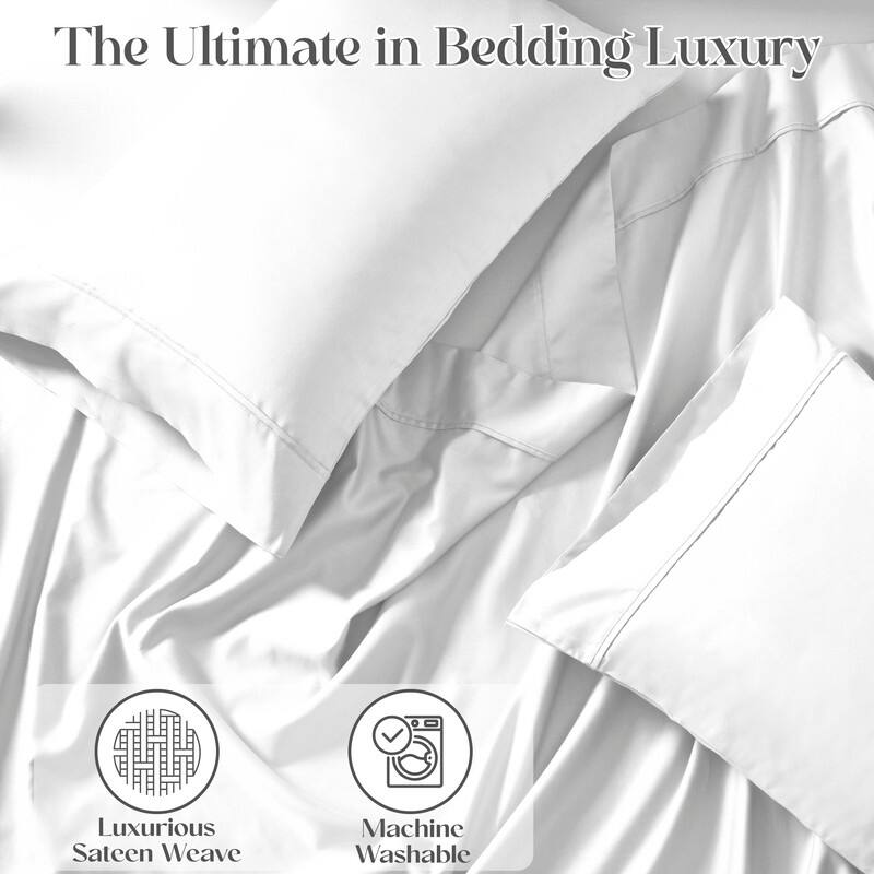 Superior Cotton Blend Solid 1500 Thread Count Deep Pocket Bed Sheet Set