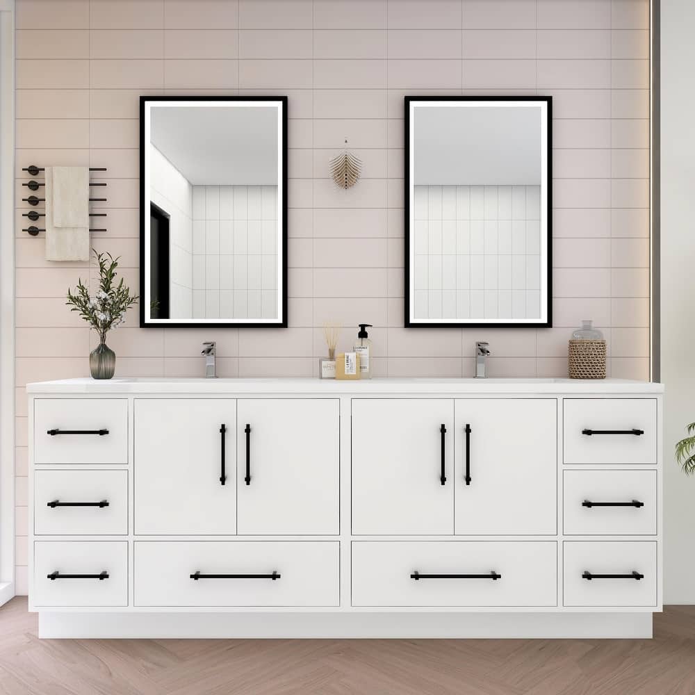 Victoria 84'' Freestanding Vanity with Double Reinforced Acrylic Sink - 83.5
