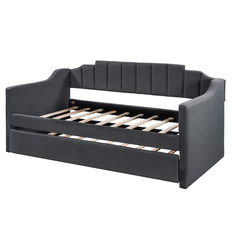 Upholstered Twin Daybed with Trundle for Bedroom Guest Room - Bed Bath ...
