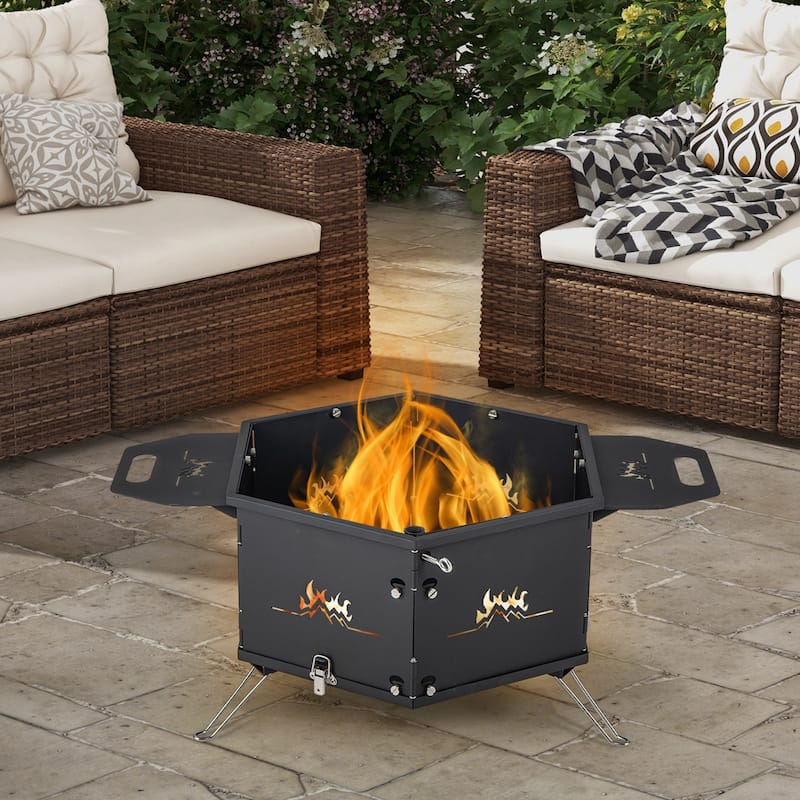 Costway Portable Charcoal Grill Stove with Rotatable Grill Foldable - See Details
