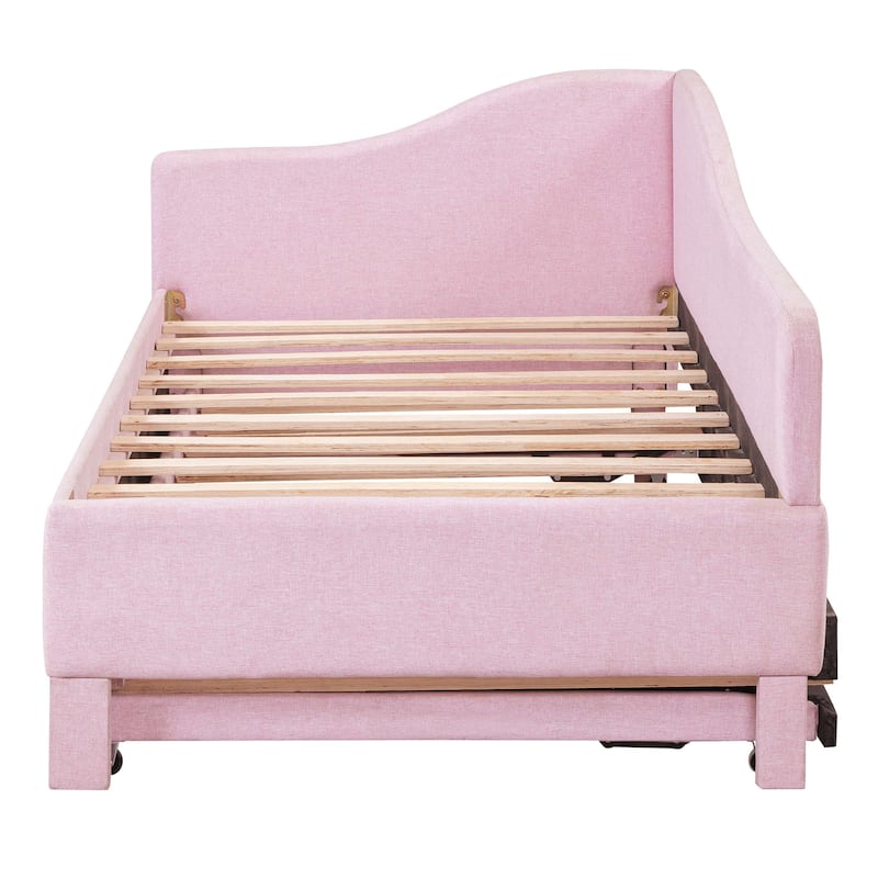 Upholstered L-Shaped Sofa Bed with Pop-Up Rollaway Bed