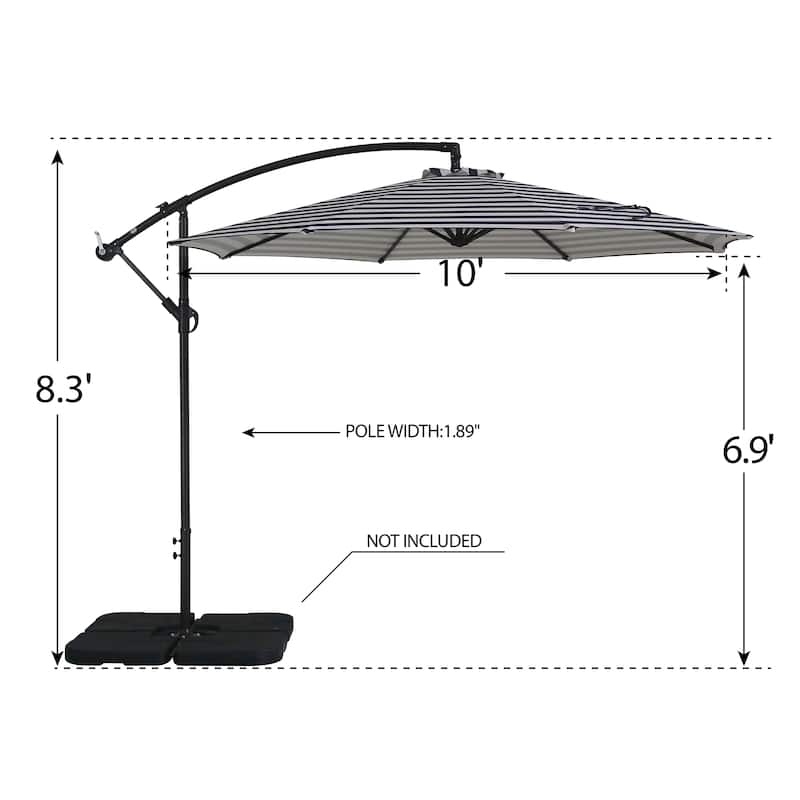 Weller 10-foot Offset Cantilever Hanging Patio Umbrella
