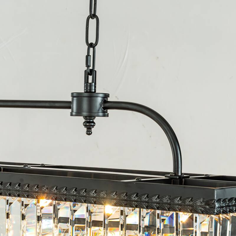 CraftHome Transitional Glam 6Light Tierd Crystal Fringe Chandelier in