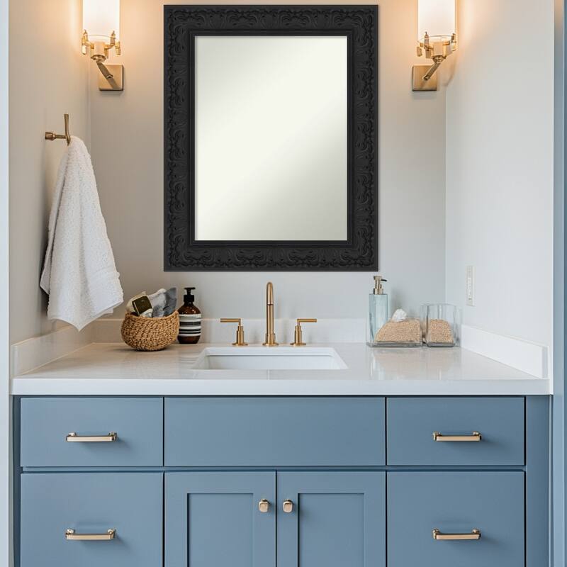 Luxe Non-Beveled Framed Bathroom Vanity Wall Mirror