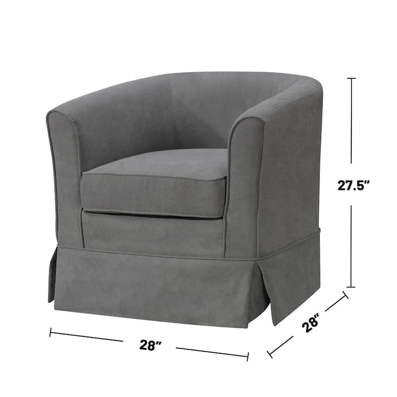 Woven Upholstered Swivel Barrel Chair