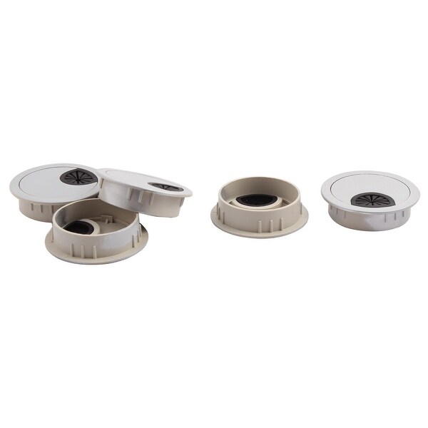 Computer Desk Plastic Grommet Wire Cord Cable Hole Cover 53mm Dia 5pcs