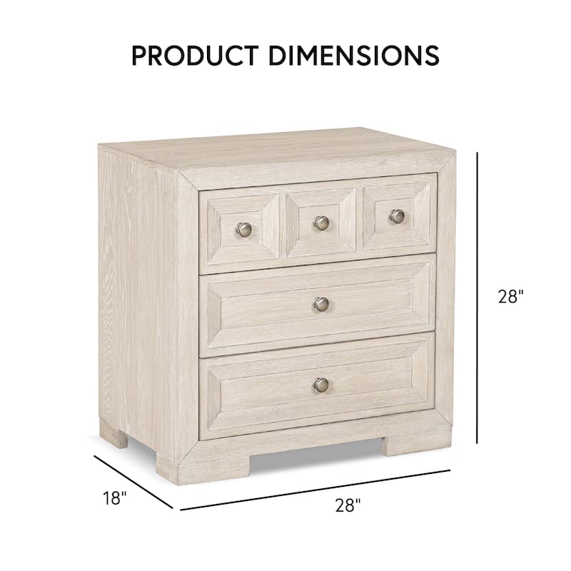 Furniture of America Durem II Modern 2-Piece Solid Wood Panel Bedroom Set with 3-Drawer Nightstand