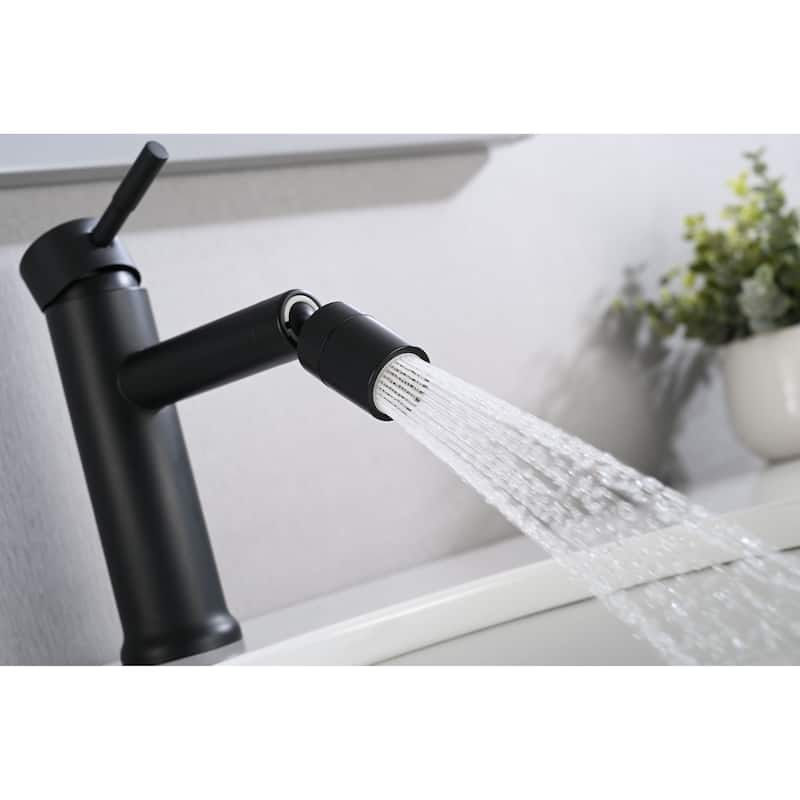 Single Hole Bathroom Sink Faucet Stainless Steel Bathroom Faucet with Single Handle Basin Tap with 360° Rotating Aerator