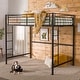preview thumbnail 2 of 12, Walker Edison Abner Black Metal Full Size Loft Bed