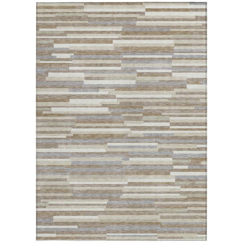 HomeRoots Striped Transitional Rectangle Outdoor Rug
