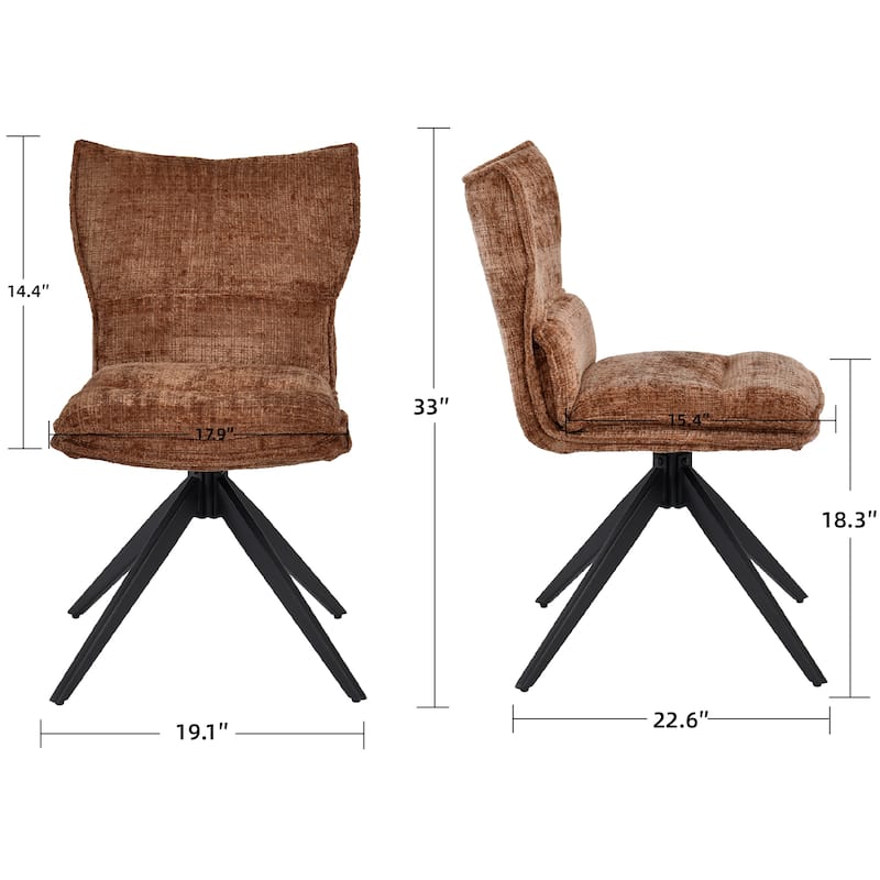 Modern Upholstered Swivel Dining Chairs Accent Side Chairs with Metal Legs