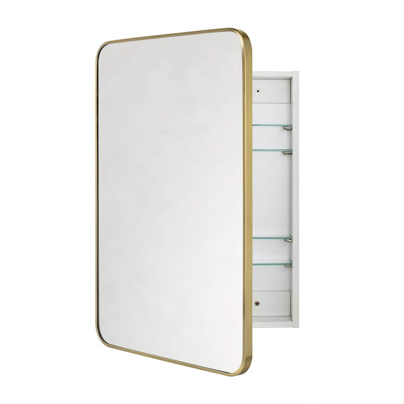 TEHOME Garnes Recessed or Surface Mount Framed Medicine Cabinet with Adjustable Shelves