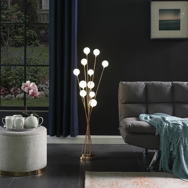 Gold and acrylic floor lamp top