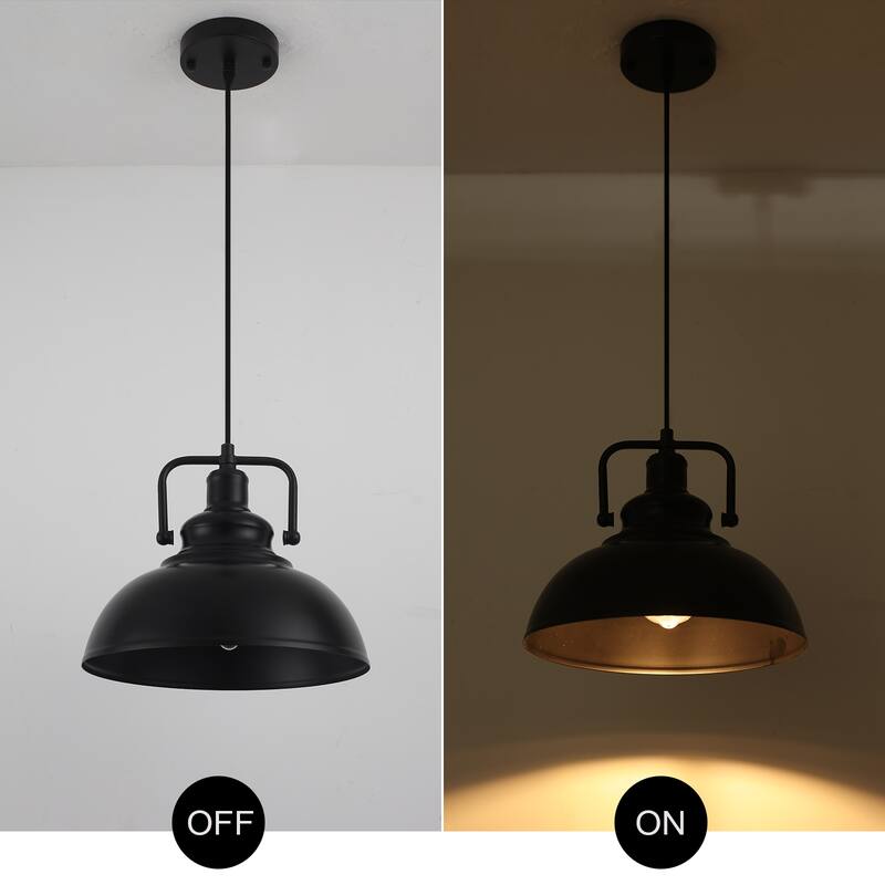 1-Light Semi Flush Mount Chandelier, Dome Pendant for Dining Room Living Room Bedroom Kitchen