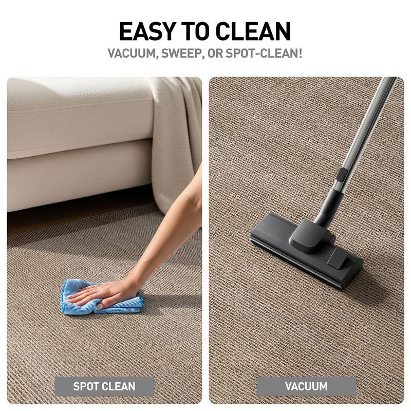 Modern Geometric Stripe Bordered Area Rug for Living Room, Bedroom, or Entryway - Low Pile Indoor Rug