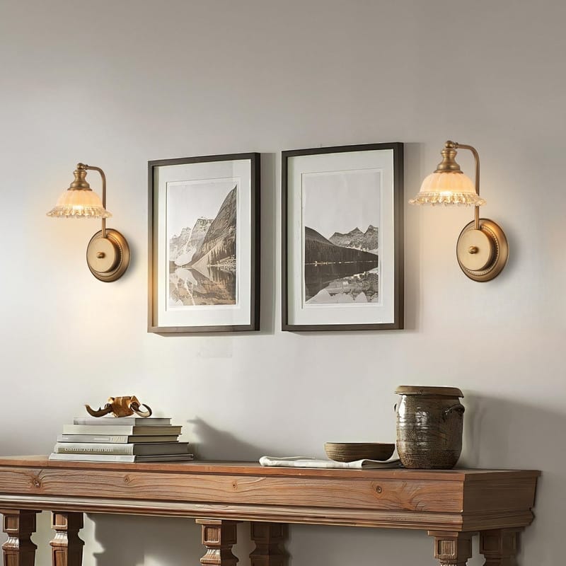 1 Light wall sconces brass glass bathroom wall lights metal wall lighting