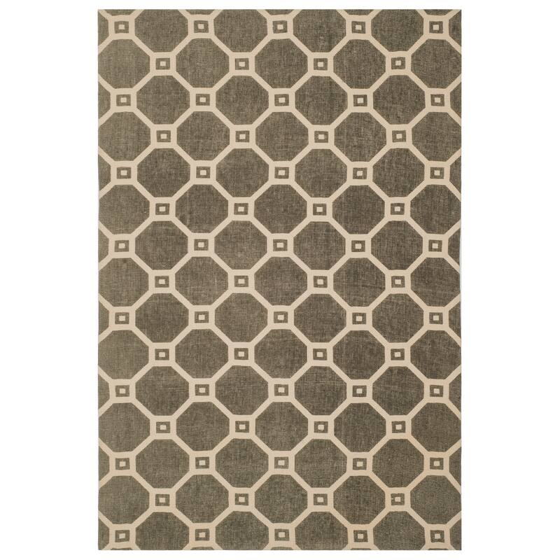 SAFAVIEH Handmade Cedar Brook Saliye Modern Jute Rug - 4' x 6' - Grey/Ivory