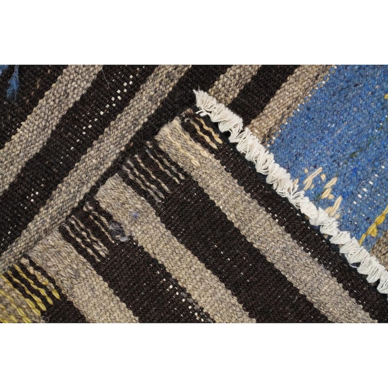 Hand Woven Oriental 100% Wool Carpet Southwestern Tribal Multi-Colored Kilim Area Rug - 10' 2'' X 6' 6''