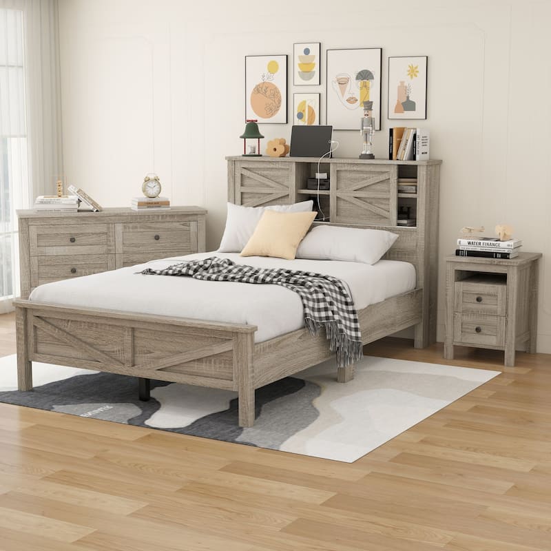 Farmhouse Style Platform Bed