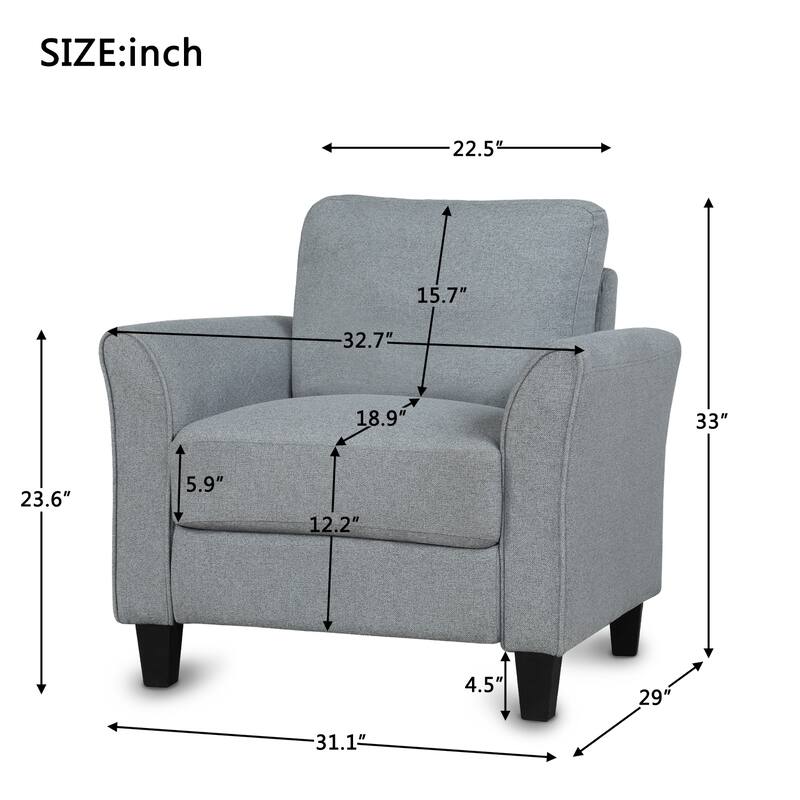 31.1" Upholstered Arm Chair