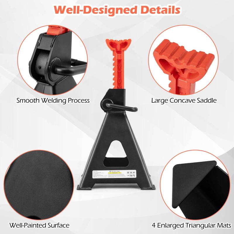 Costway Jack Stands Pack of 2 with Handle Lock & Adjustable Height for - as pic shows - See Details