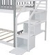preview thumbnail 23 of 22, Stairway Twin Over Twin Bunk Bed House Shaped with Storage Stairs & Guard Rail, Solid Wood Playhouse Bunkbeds Bedframe for Kids