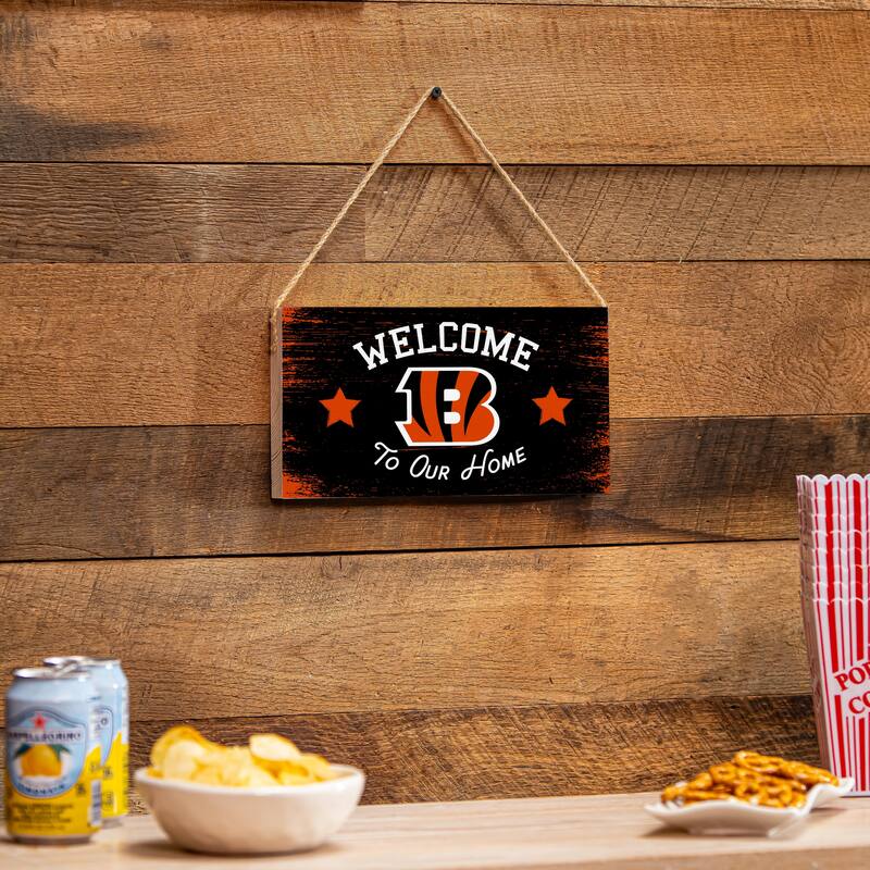 Cincinnati Bengals Wooden Door Decor Wall Sign - Multi-Color - 6 x 11