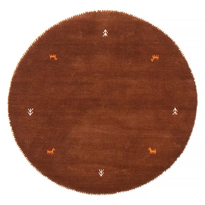 Kashkuli Gabbeh Brown Rug 3'11" x 3'11" - 3'11 x 3'11