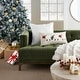 preview thumbnail 1 of 1, Mina Victory Holiday Pillows Applique Sheep 12" x 24" Beige Indoor Throw Pillow 12" x 24"