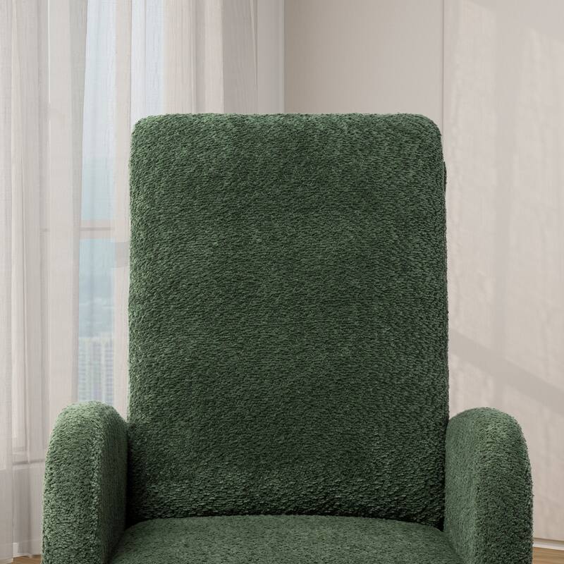 High Back Rocking Chair with Retractable Footrest