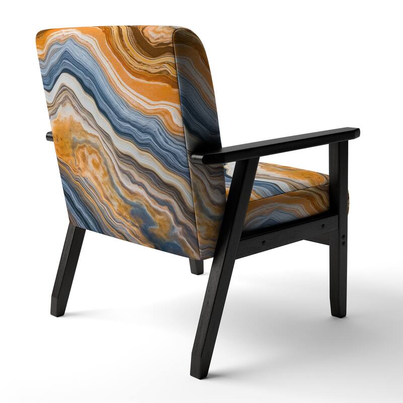Designart "Segment Layers of Marbled Rock" Upholstered Fractals Accent Chair and Arm Chair