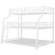 preview thumbnail 4 of 8, Twin XL/Full XL/Queen Triple Bunk Bed with Ladder & Guardrails,White