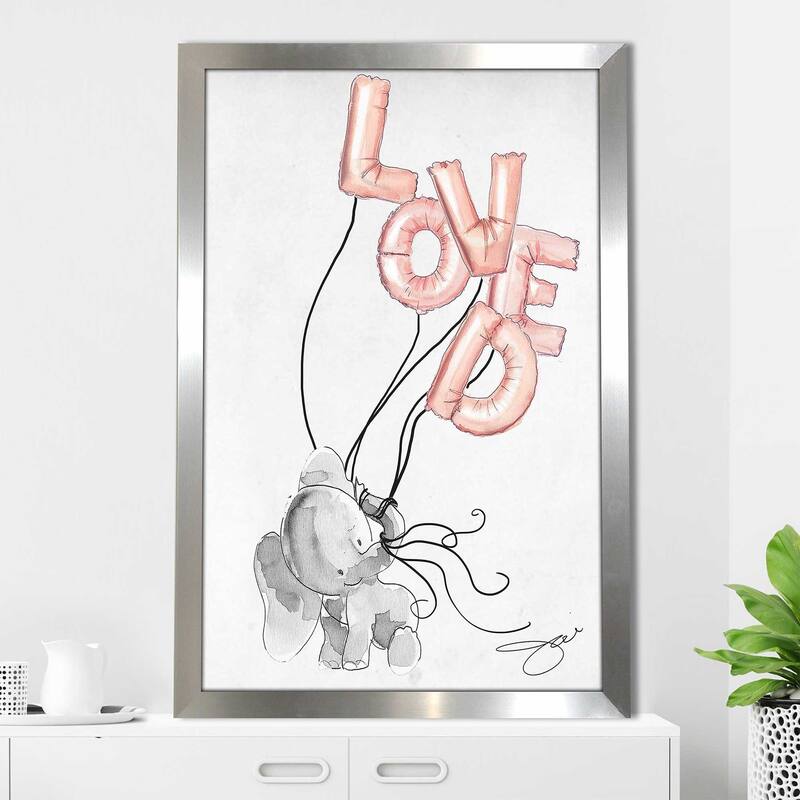 "Elephant, Loved Balloons (Pink)" by Jodi Print on Acrylic