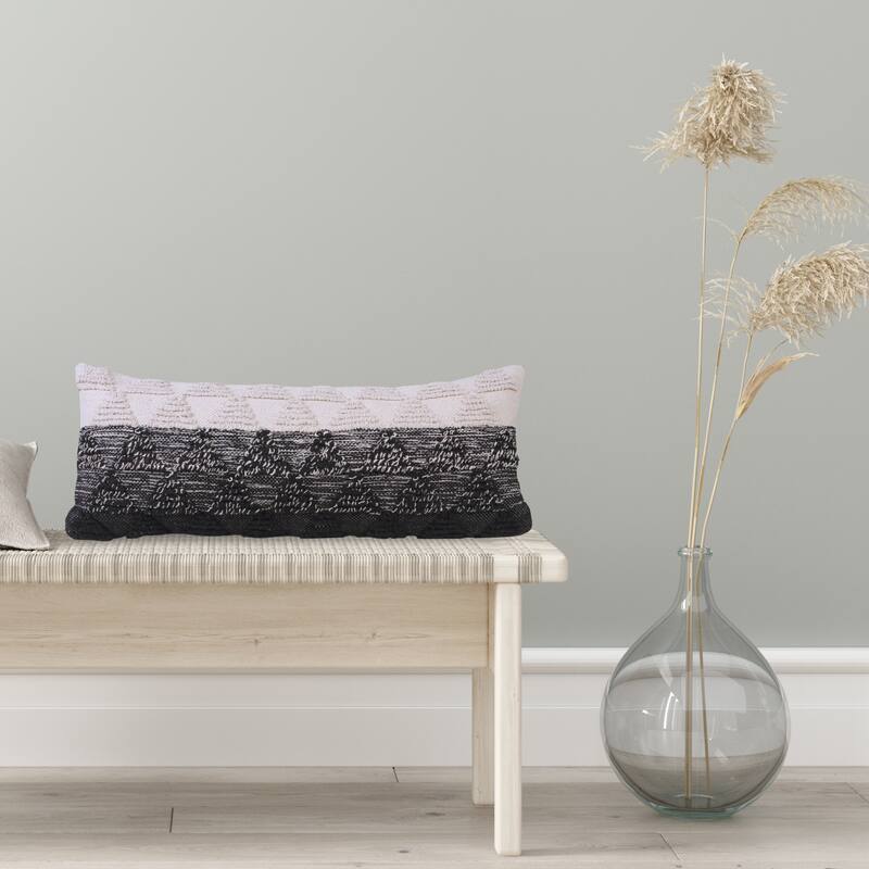 Sevita Contemporary Textured Diamond Cotton Throw Pillow