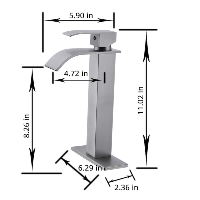 11" Tall Brushed Nickel Single-Handle Single-Hole Basin Faucet