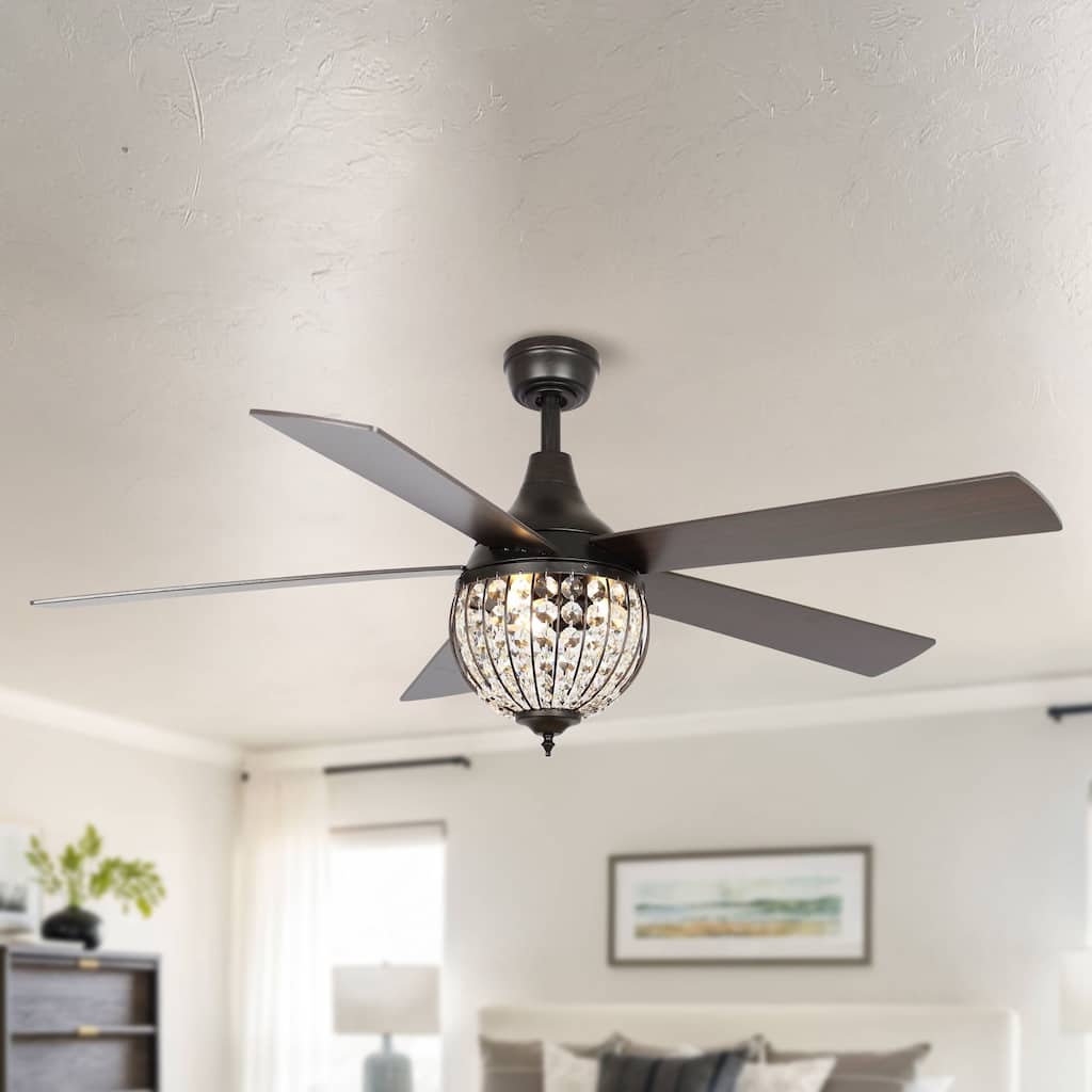 52 in. Indoor Antique Bronze Downrod Mount Ceiling Fan with Light Kit and Remote Control