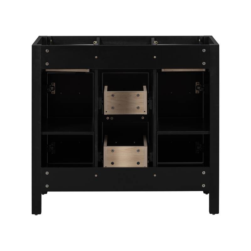 36-Inch Bathroom Vanity with Ceramic Sink Combo, Modern Freestanding Storage Cabinet